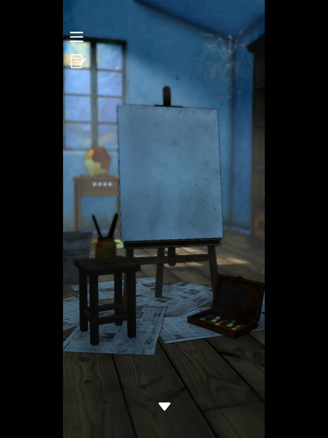 Kompozycja ilustracji wnętrz z gry Escape Game: 1888 przedstawiająca różne pokoje w stylu XIX-wiecznym.