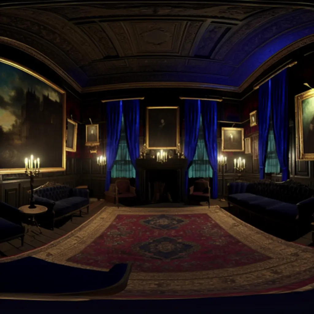 Mroczne, wiktoriańskie wnętrze tworzące atmosferę zagadek