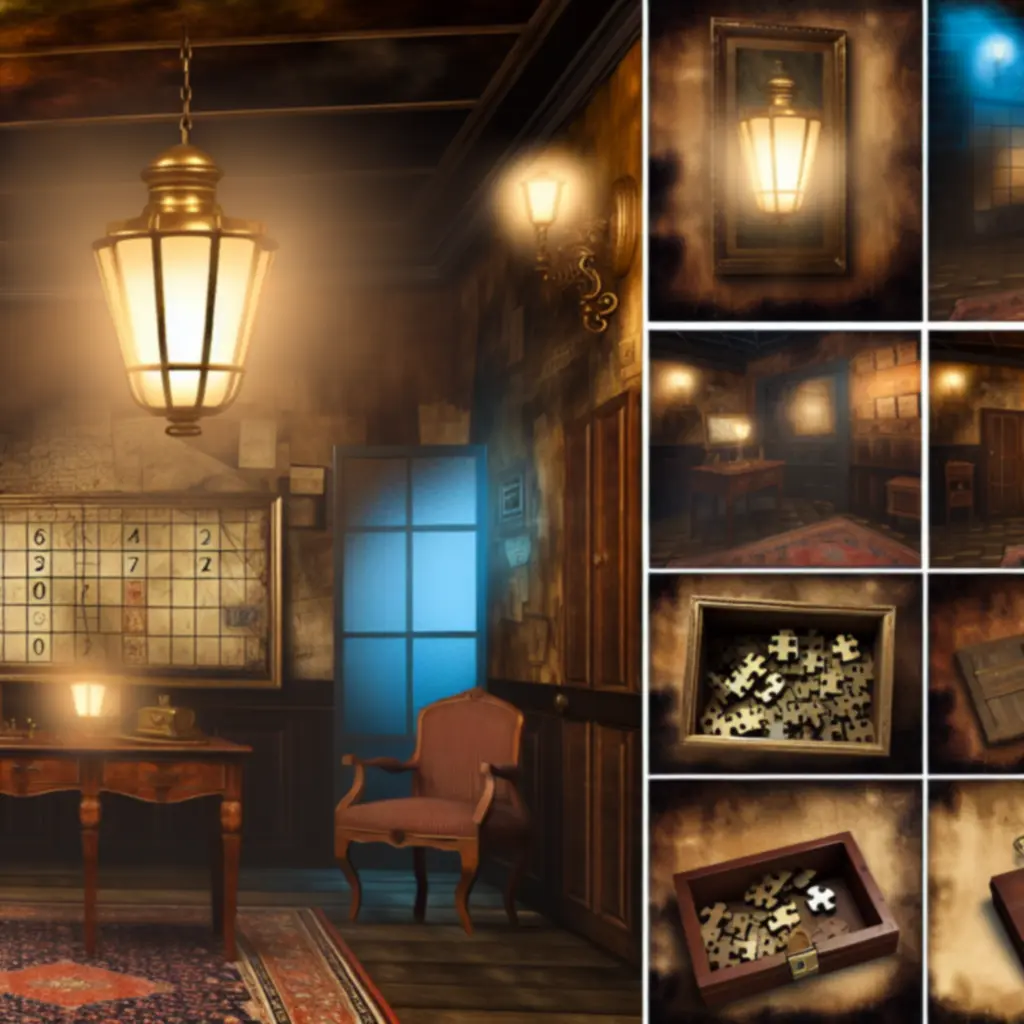 Zaciemniony pokój pełen zagadek w stylu XIX wieku